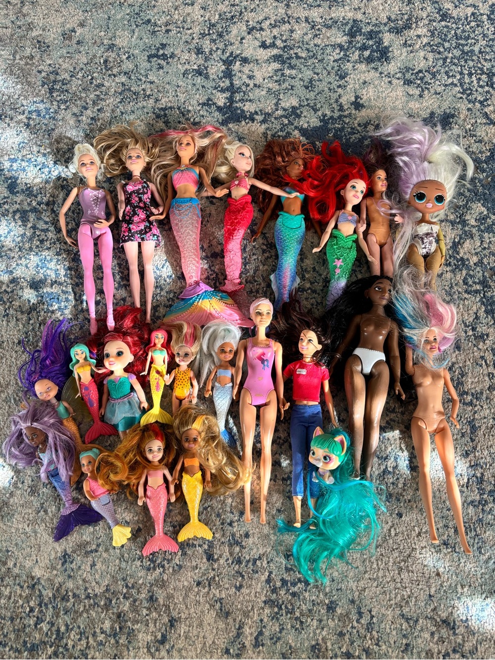 Assorted Kids Mermaid and Fashion Doll Lot - Mixed Colors